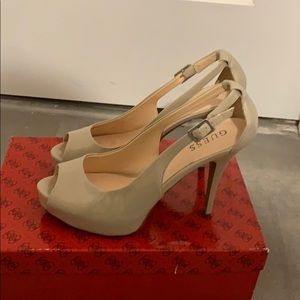 Guess | Shoes | Guess Nude Open Toe Heels | Poshmark